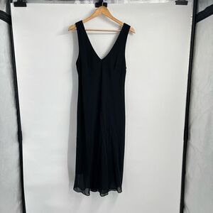 Obiko Sleeveless V-Neck Sheer Shift Mini Dress Black Womens Large